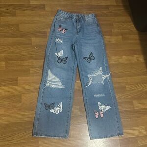 Sz Small SHEIN Butterfly Jeans GUC